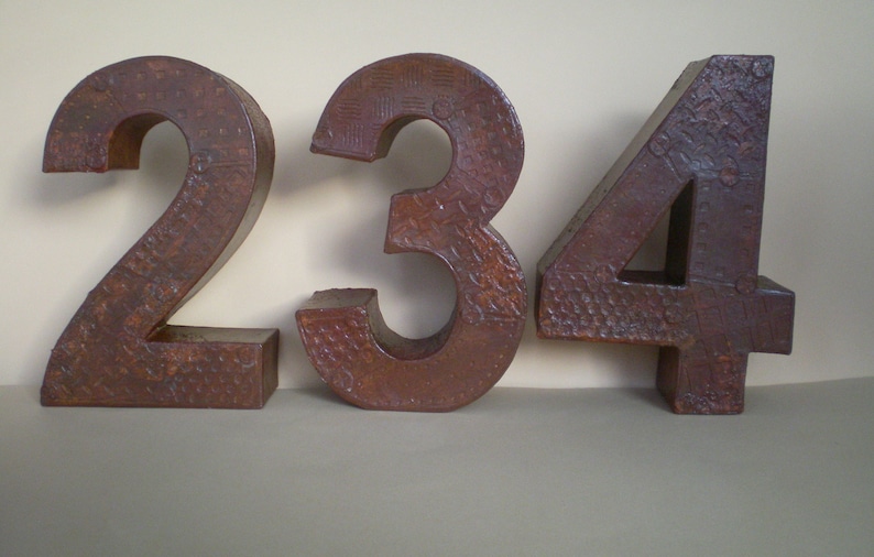 3D letter/3D number in an industrial look/3D symbol in a metal look/rust decoration image 1