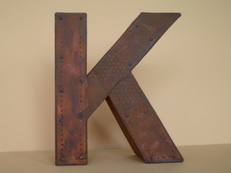 3D letter/3D number in an industrial look/3D symbol in a metal look/rust decoration image 3