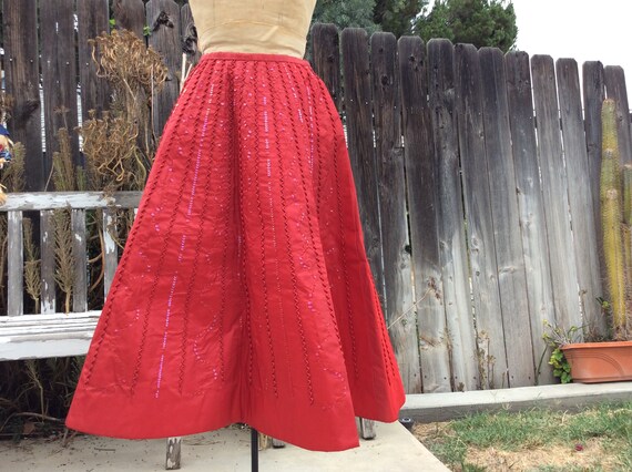 Vintage Poodle Skirt - Fifties Poodle Skirt- Red T