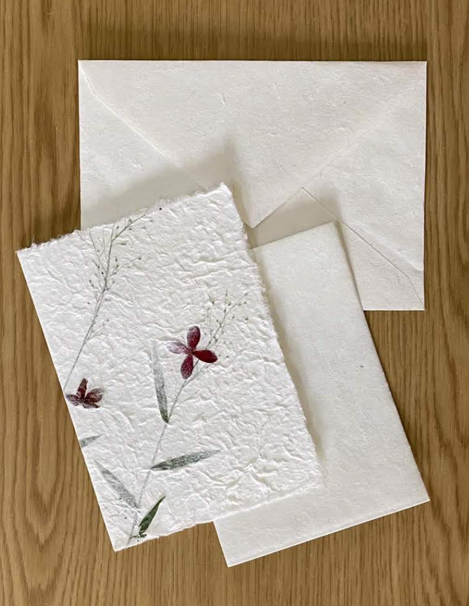 Set 5 Cards Mulberry Paper Greeting Card Eco Friendly Card Etsy