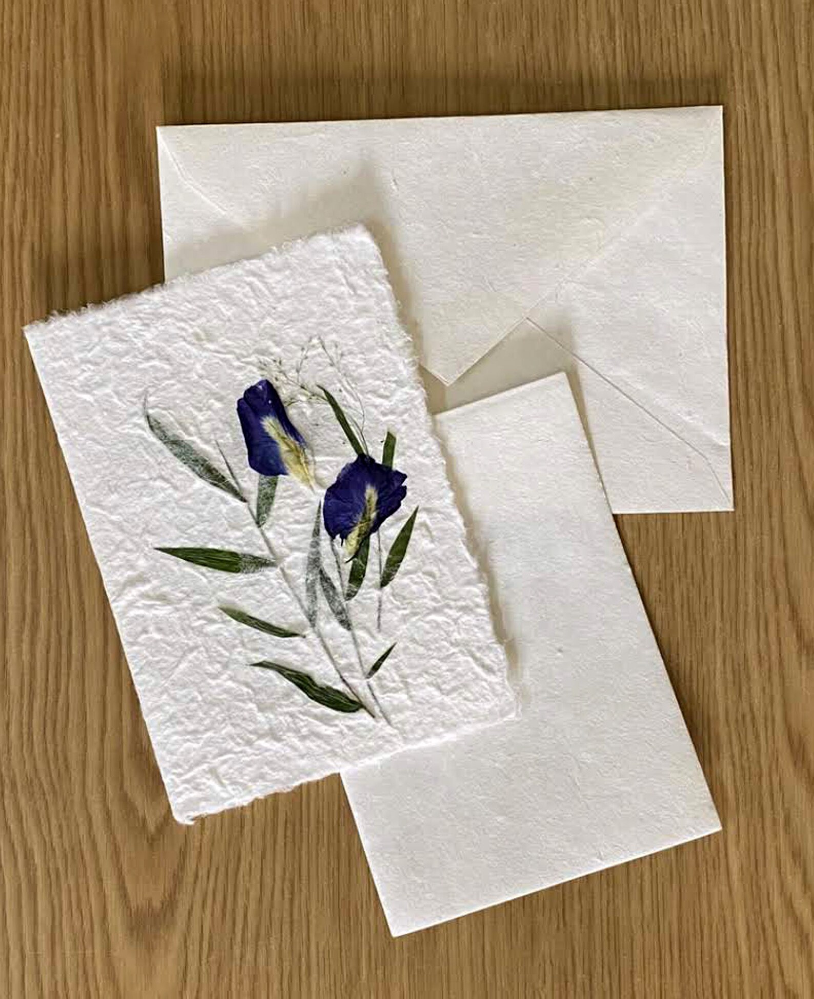 Set 5 Cards Mulberry Paper Greeting Card Eco Friendly Card Etsy