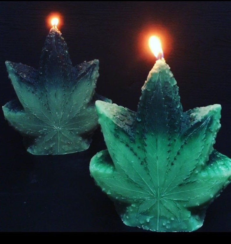 Weed leaf candle/Candle/figure/sculpture/candle Etsy