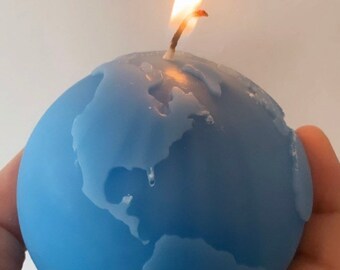 Globe candle/ Earth/world/Custom/Candle/customize/sculpture/gift/home decor/art design/design/deco/birthday/unique/modern/hip/candle art