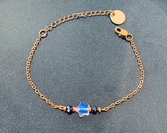 Star bracelet, magic star bracelet, lucky charm and gold Heishi beads, golden bracelet, stone bracelet, gift jewelry