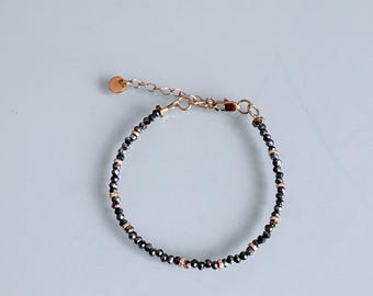 Lapis Lazuli bracelet and pink winds, gourmet woman bracelet magic natural stones and 24k heishi beads, gold bracelet, gift jewelry