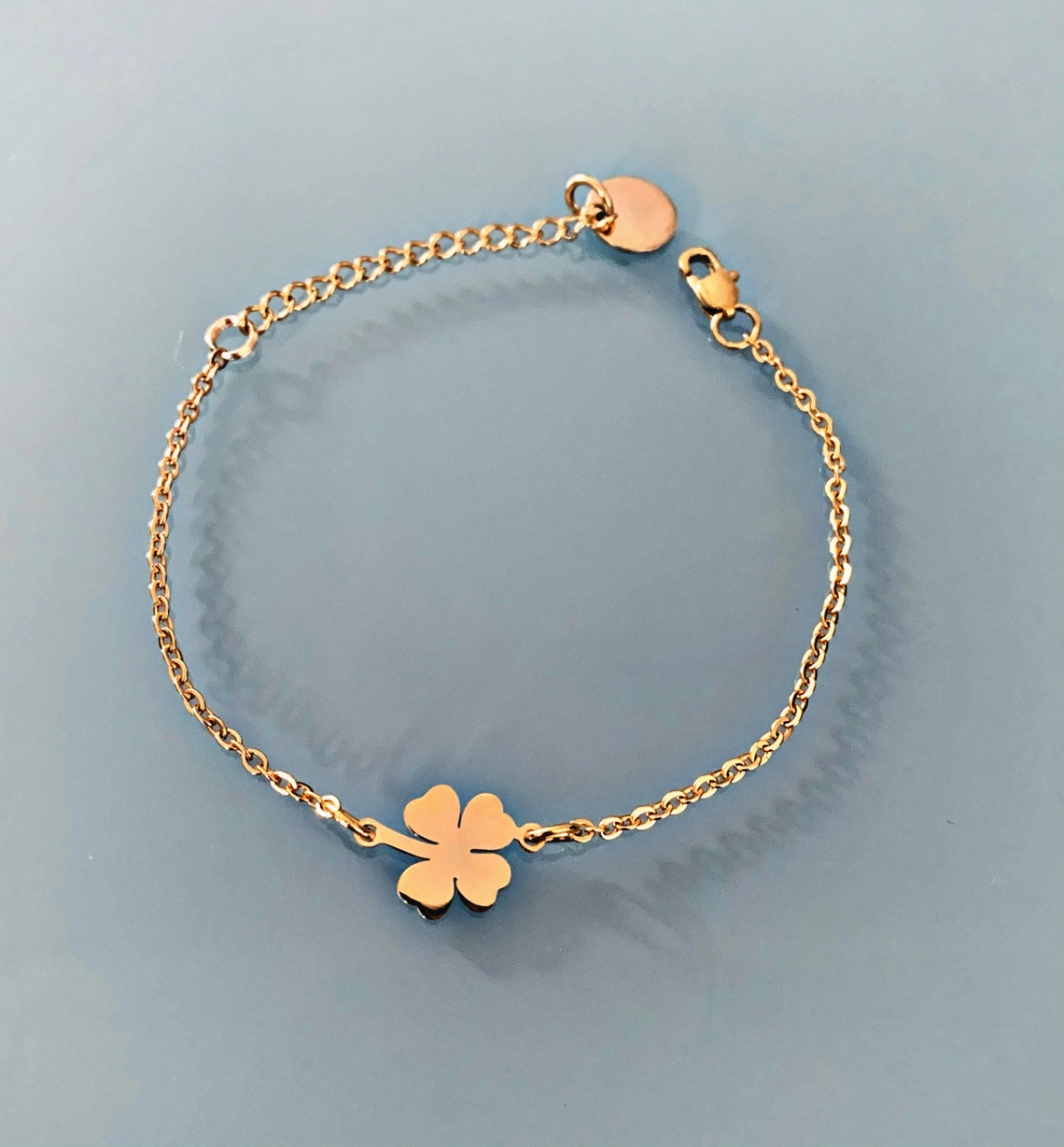 Bracelet Trèfle à 4 Feuilles En Acier Inoxydable Pour Femme - Porte-bonheur Irlandais, Ajustable, Cadeau Symbolique - 5