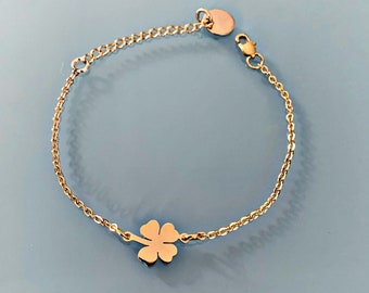 Golden Stainless steel clovers bracelet, woman bracelet, golden bracelet, gift idea, lucky charm