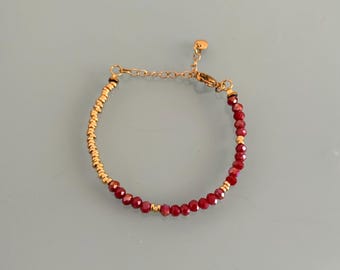 Lapis Lazuli bracelet and pink winds, gourmet woman bracelet magic natural stones and 24k heishi beads, gold bracelet, gift jewelry