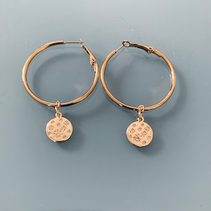 Moon hoops, Golden moon hoops earrings and turquoise and gold beads, women&#39;s jewel, gold creoles, gilded jewel, jewelry gifts, women&#39;s gift