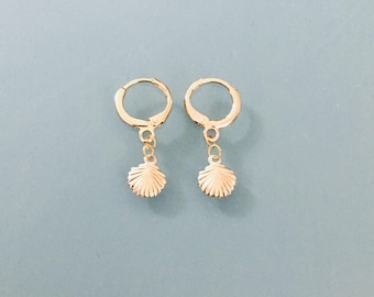Mini Moon Creoles, earrings small Golden Moon earrings, woman jewel, handmade Creoles, gift jewellery, woman gift