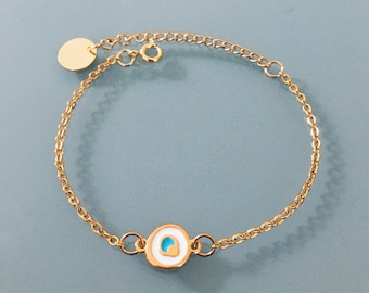 Greek eye bracelet, women's bracelet Greek gold plated 24 k, Golden bracelet, gift idea, gold bracelet, gift jewellery, gold woman jewel