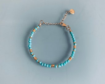 Lapis Lazuli bracelet and pink winds, gourmet woman bracelet magic natural stones and 24k heishi beads, gold bracelet, gift jewelry