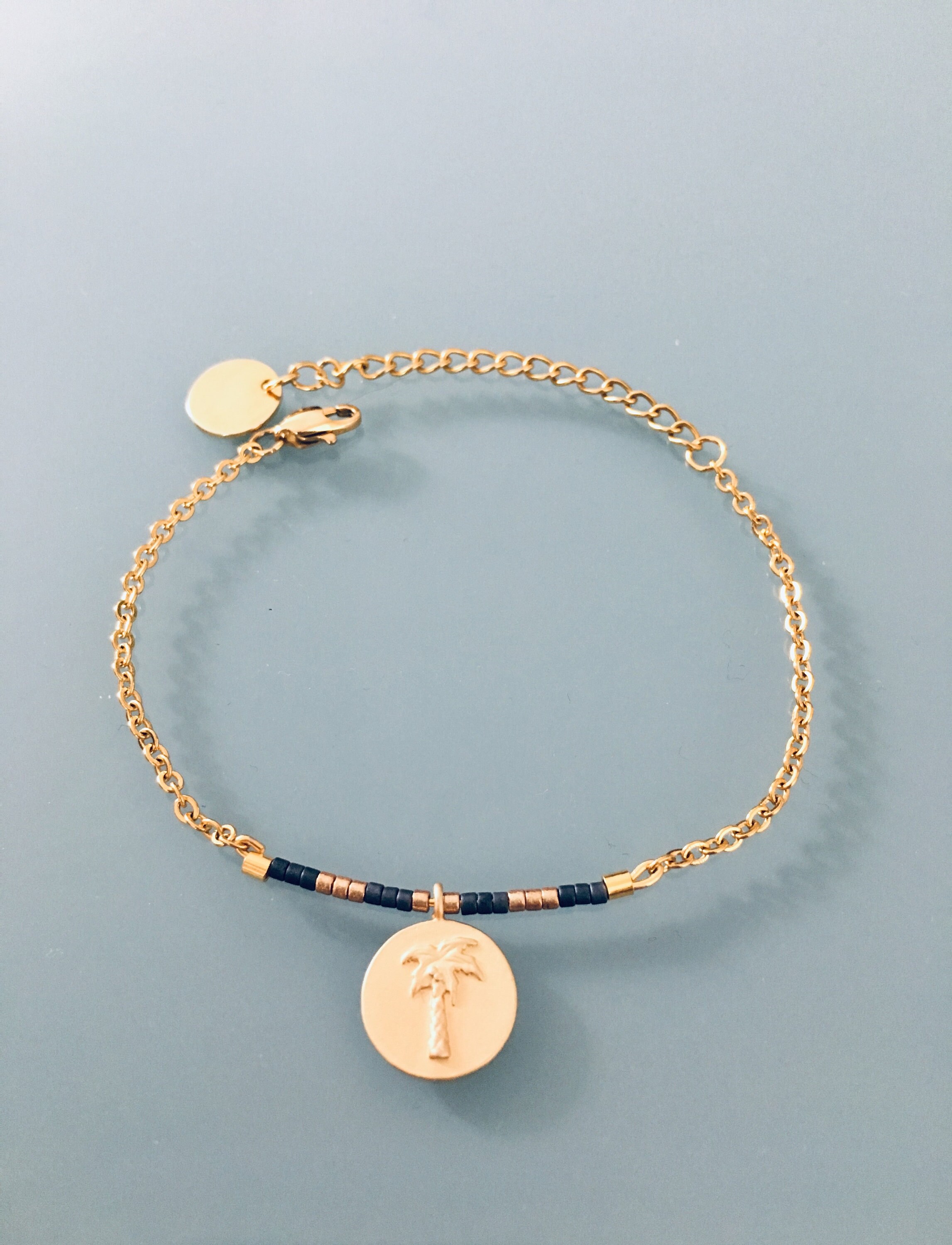 Palm bracelet, 24k gold plated palm tree bracelet, gold bracelet, gift