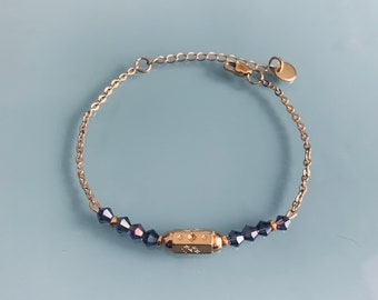 Woman gourmet bracelet magical natural stones Swarovski and heishi pearls plated gold 24 k, gold bracelet, gift jewelry, gold women's jewel