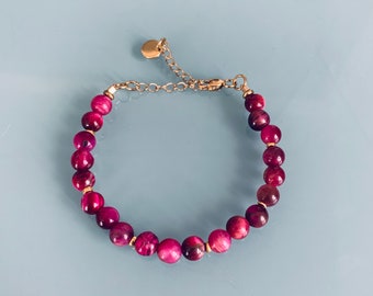 Lapis Lazuli bracelet and pink winds, gourmet woman bracelet magic natural stones and 24k heishi beads, gold bracelet, gift jewelry