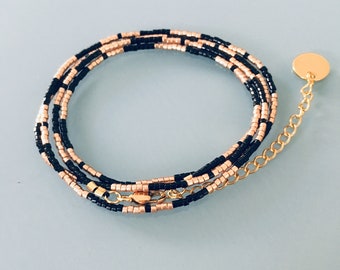 Miyuki bracelet convertible necklace, bracelet women multirank beads, gold bracelet, gift idea, gold bracelet, gift jewellery, gold jewel