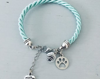 Turquoise bracelet with dog paw, jewelry, bracelets, woman bracelet, turquoise bracelet, dog bracelet, dog jewel, jewelry gifts