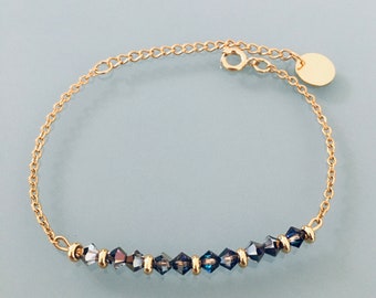 Woman gourmet bracelet magical natural stones Swarovski and heishi pearls plated gold 24 k, gold bracelet, gift jewelry, gold women's jewel