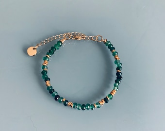 Lapis Lazuli bracelet and pink winds, gourmet woman bracelet magic natural stones and 24k heishi beads, gold bracelet, gift jewelry