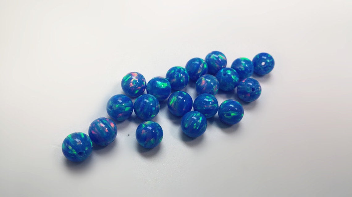 4 / 5 mm Redish Blue Opal bead Synthetic Opal Lab Created | Etsy