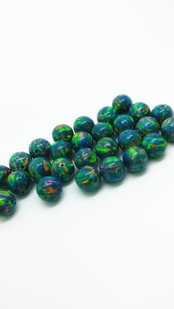 5 / 6 mm Yellow Green Opal bead Synthetic Lab Created Man