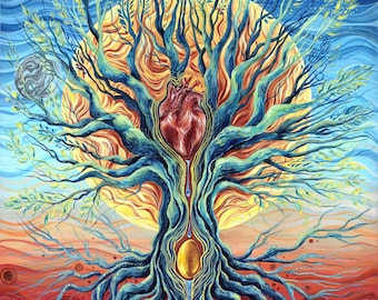 Tree of Life Print-A Fertile Passage-Dreams. Nature. Psychedelic. Symbolic. Esoteric. Feminine. Masculine. Magical. Surreal. Mystical