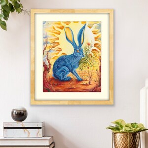 Desert Sun Jackrabbit Museum Quality Print.spirit animal art.surrealism. image 2