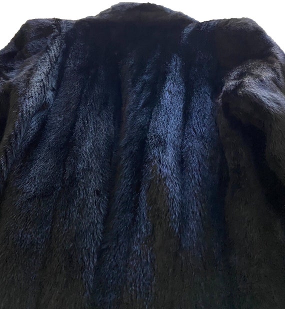 Women's Full Length Black Ranch Mink Fur Coat Siz… - image 3