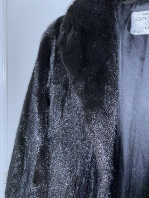 Women's Full Length Black Ranch Mink Fur Coat Siz… - image 5