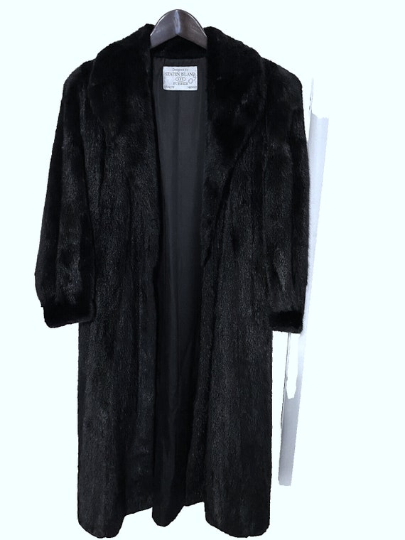Women's Full Length Black Ranch Mink Fur Coat Siz… - image 2