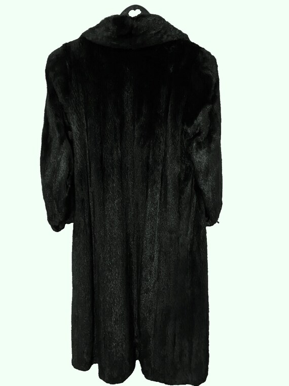 Women's Full Length Black Ranch Mink Fur Coat Siz… - image 4