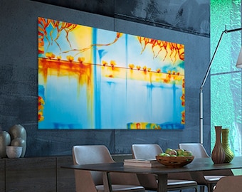 Large abstract painting Horizontal Modern Contemporary wall Art Brush Strokes Painting Canvas Artwork  Handmade 63.8x38.2"