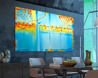 Large abstract painting Horizontal Modern Contemporary wall Art Brush Strokes Painting Canvas Artwork  Handmade 63.8x38.2"