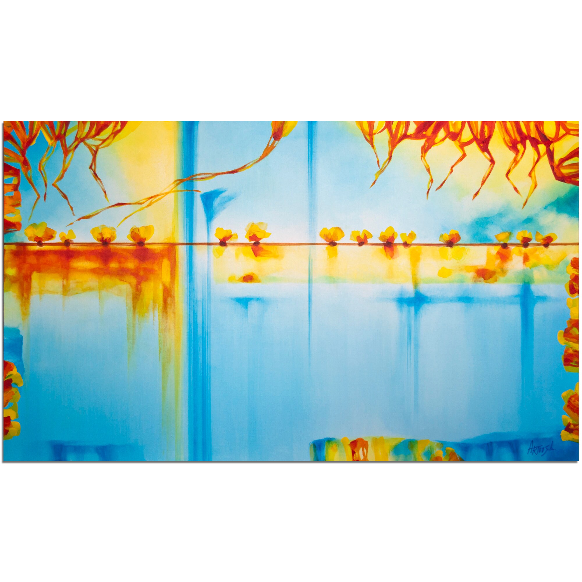 Large Abstract Painting Horizontal Modern Contemporary Wall Etsy UK