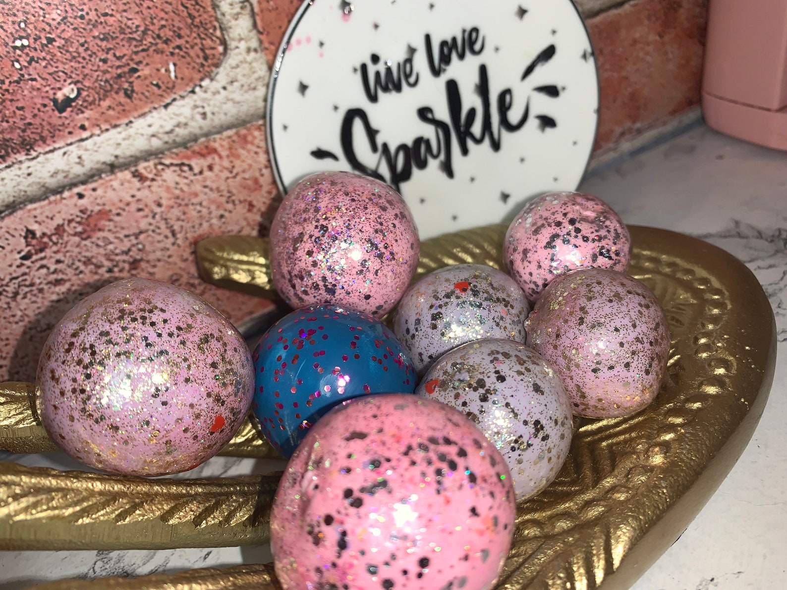 ASMR Clay Cracking 8 Balls Set Sparkly Etsy