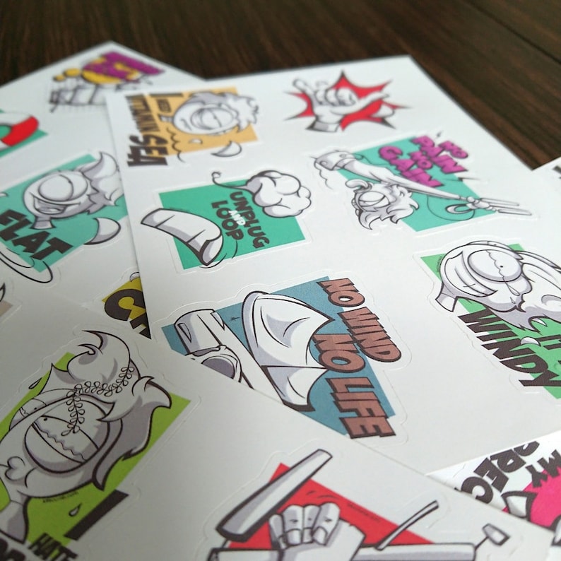 Kitesurfing stickers Durable and waterproof. for board helmet etc glass laptop Bundle of funny kitestickers