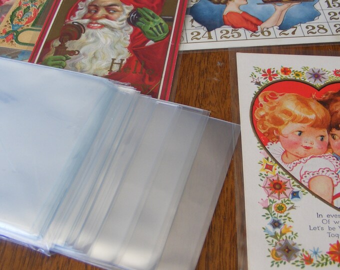 100 New Postcard Sleeves, Acid Free Clear Polypropylene, Archival Safe