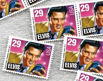 10 Vintage Elvis Presley Unused US Postage Stamps, 29 Cents Each, For Mail or Crafts - 20510