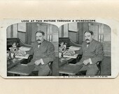 Vintage Stereoscope View Card of President of Sears Robuck Company, Roll Top Desk - 5705Pf
