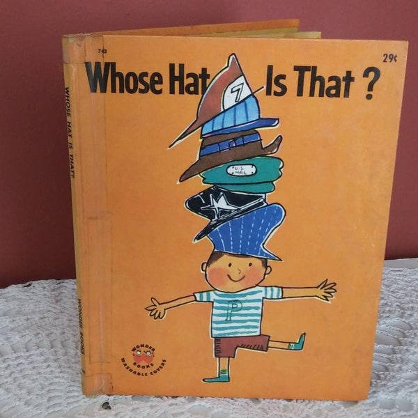 1960 Whose Hat is That Vintage Children's Wonder Book 742 by Leonard Kessler - 16461e