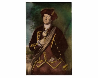 Antique US Patriotic Postcard, Colonel George Washington in Uniform, Unused Albertype - 20135
