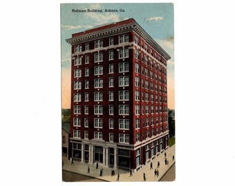 Vintage Athens, Georgia Postcard, Holman Building, DPO Postmark Normal School, GA - 20361