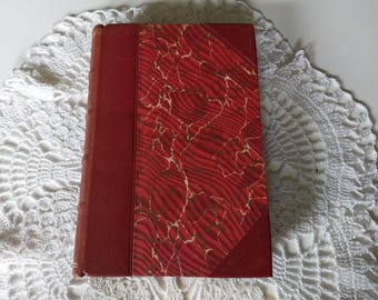 1887 Selections From the Poetical Works of Robert Browning, Rebound Red Leather Marbled Book, Gold Gilt Edges - 20515