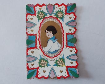 Vintage Valentine's Day Greeting Card, Open Up, Illustrated Inside, Whitney Made - 19827b
