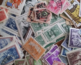 200 Vintage Used US and World Postage Stamps to Collect or Paper Crafts, Scrapbooking Journal or Mixed Media, Random Mixed Pack - 15831