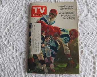 Vintage Sept 4, 1976 TV Guide Annual Pro Football Predictions NFL, Bernard Fuchs Art, Television Programs Magazine - 17499b