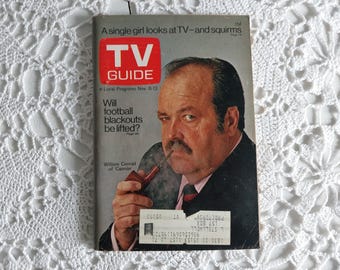 Vintage November 6, 1971 TV Guide, William Conrad of Cannon, Television Programs - 19006c