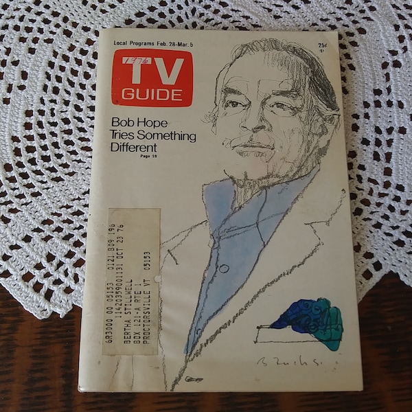 Vintage February 28, 1976 TV Guide, Bob Hope on Cover, Art by Bernard Fuchs, Puzzle Not Done - 17496c