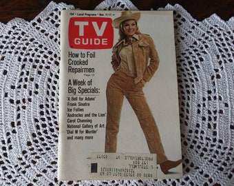 Vintage November 11, 1967 TV Guide, Yvette Mimieux on Cover, Puzzle Not Done, Fine Condition Birthday Gift - 16651e