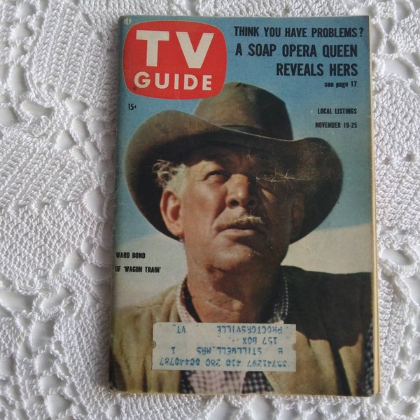 November 19, 1960 TV Guide, Ward Bond of Wagon Train on Cover, Jigsaw Puzzle Done, Timeless Fashions - 17078d